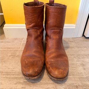 Frye Brown Leather Ankle Boots